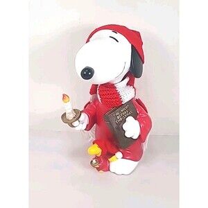 Vintage Peanuts Snoopy Animated Musical Christmas Music Box Kurt Adler 9.5"